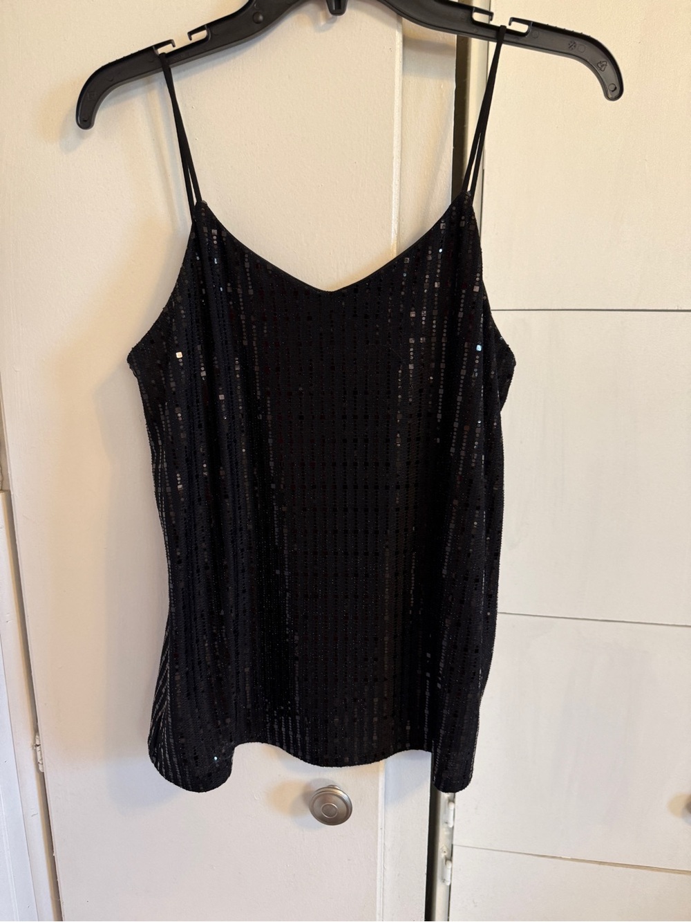 Anne Klein Black Sequin Spaghetti-Strap Camisole